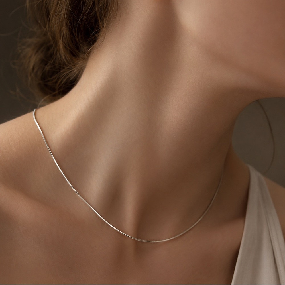 New 925 Minimal Sterling Silver 16" Snake Chain Necklace - Women’s Jewelry